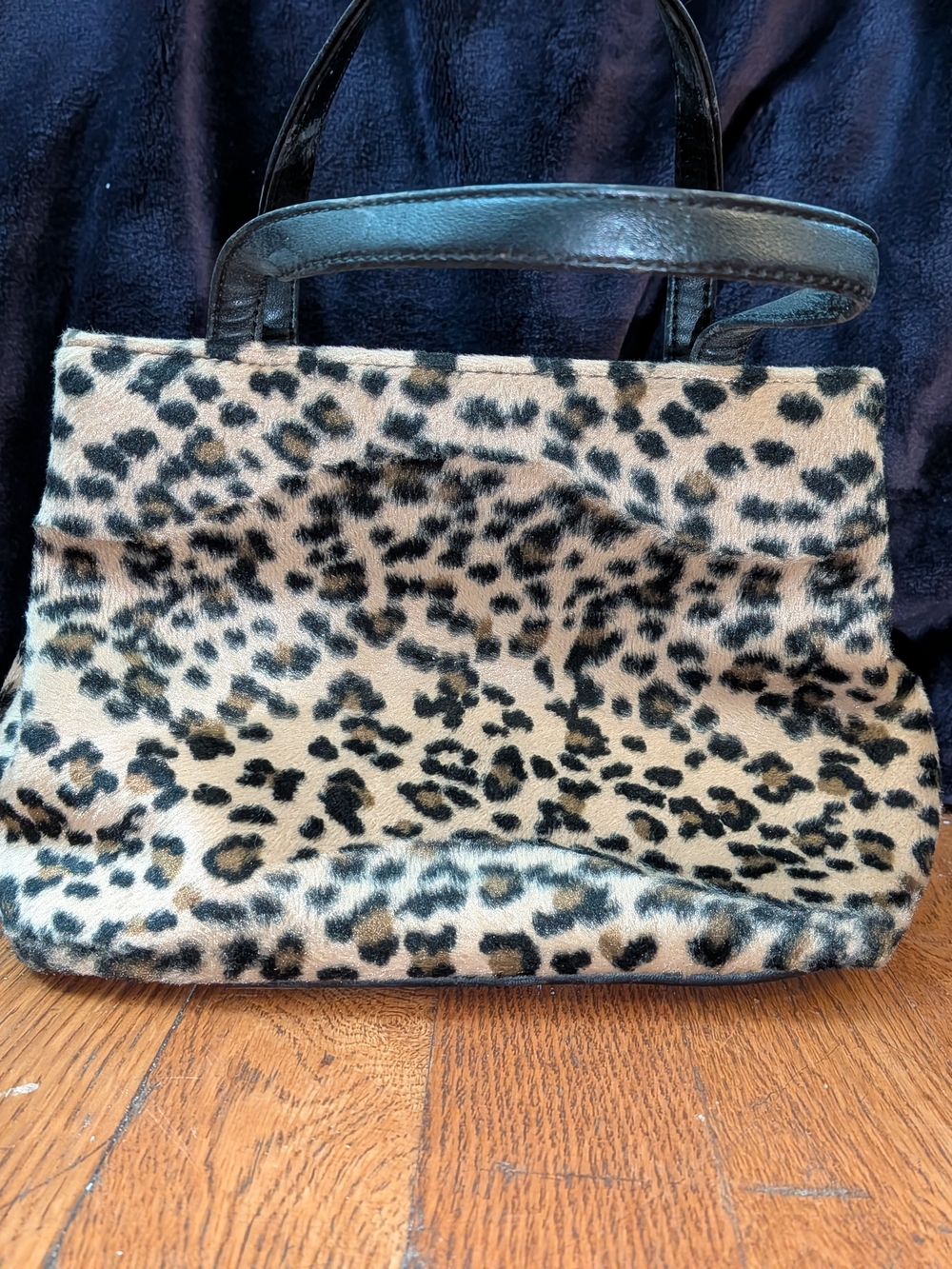 Lord & Taylor Leopard-Print Faux Fur Mini Tote - Black & Tan